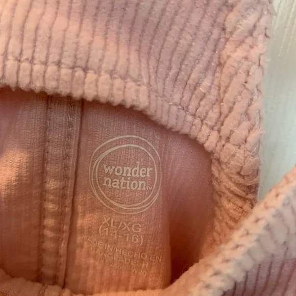 Girl’s 14/16 Wonder Nation light pink corduroy dress; ptp 16” - Picture 2 of 9
